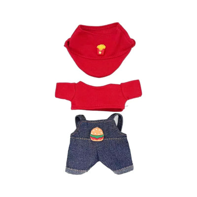 Cute Dress Outfit Clothes Only 17cm Pendant Blue Trendy Plaid Suit Keychain Salute Labubu Doll Clothes Cute Clothing