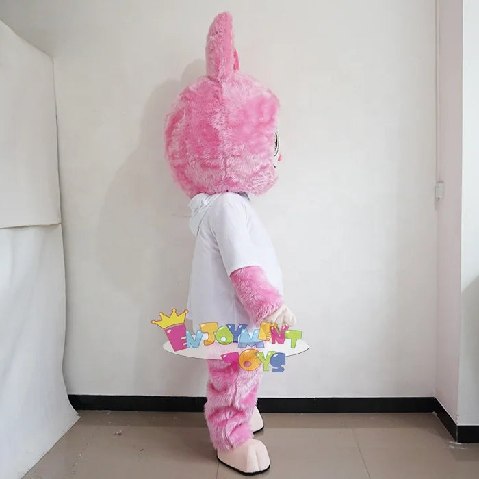 Guangzhou Enjoyment CE Popular Pink Labubu Mascot Adult Cartoon Party Event Costume Handmade Custom Logo