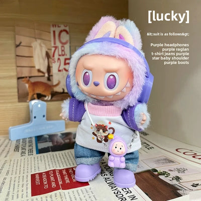 Poopmart 3rd Generation Labubu Fashionable and Versatile Kids' Clothing Accessories Cool Strap Pants Only Clothes