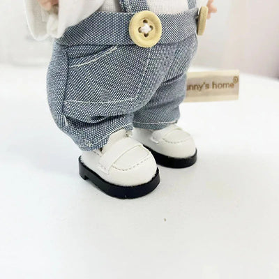 Cute Dress Outfit Clothes Only 17cm Pendant Blue Trendy Plaid Suit Keychain Salute Labubu Doll Clothes Cute Clothing