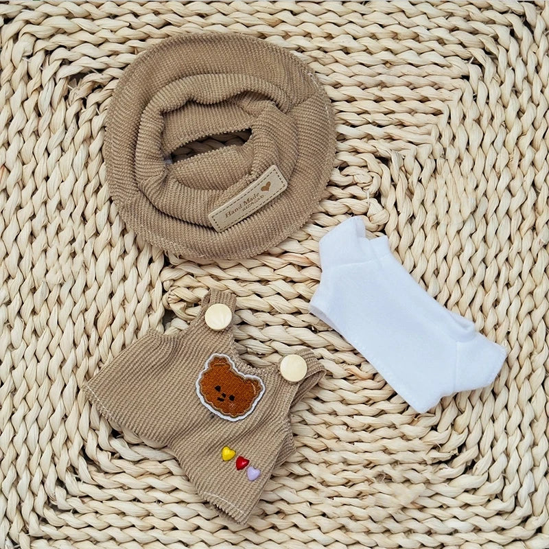 Labubu – ensemble de poupée à la mode, chemise blanche mignonne, chapeau,  accessoire cadeau pour poupée de 17cm