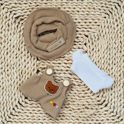 Labubu – ensemble de poupée à la mode, chemise blanche mignonne, chapeau,  accessoire cadeau pour poupée de 17cm