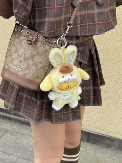 Toptoy Sanrio Family Elf Rabbit Baby Series Plush Vinyl Blind Box Kuromi Cinnamoroll Hello Kitty Figurine Girl Cute New YearGift