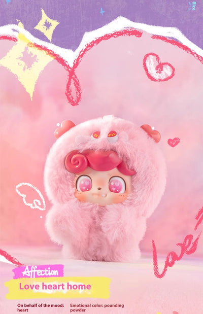 Original Q Kid Qbao Emotional Hairy Monsters Series Plush Blind Box Lovely Vinyl Doll Mystery Box Fuffy Pendant Trendy Xmas Gift