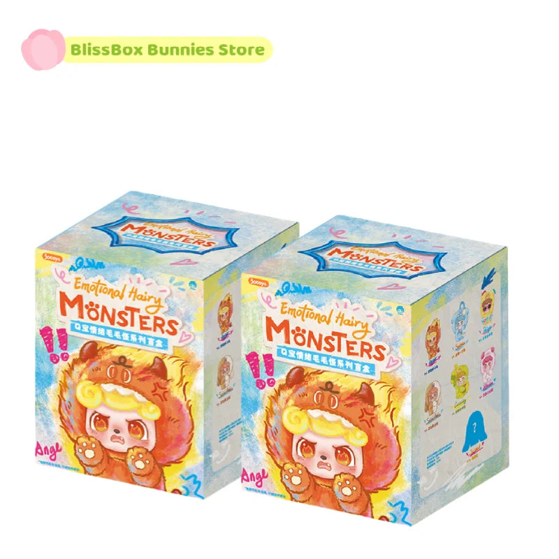 Original Q Kid Qbao Emotional Hairy Monsters Series Plush Blind Box Lovely Vinyl Doll Mystery Box Fuffy Pendant Trendy Xmas Gift