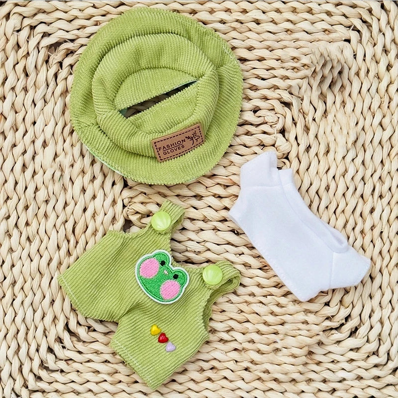 Labubu – ensemble de poupée à la mode, chemise blanche mignonne, chapeau,  accessoire cadeau pour poupée de 17cm