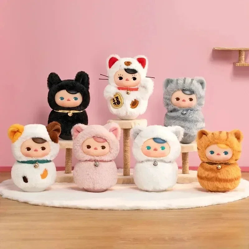 Original PUCKY Roly-Poly Kitty Series-Vinyl Plush Blind Box Guess Bag Original Toys Doll Cute Action Anime Ornaments Collection