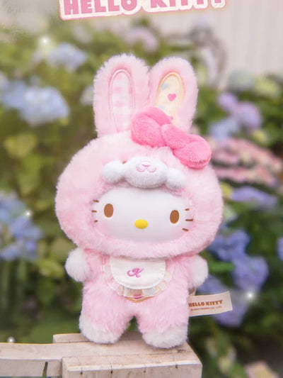 Toptoy Sanrio Family Elf Rabbit Baby Series Plush Vinyl Blind Box Kuromi Cinnamoroll Hello Kitty Figurine Girl Cute New YearGift