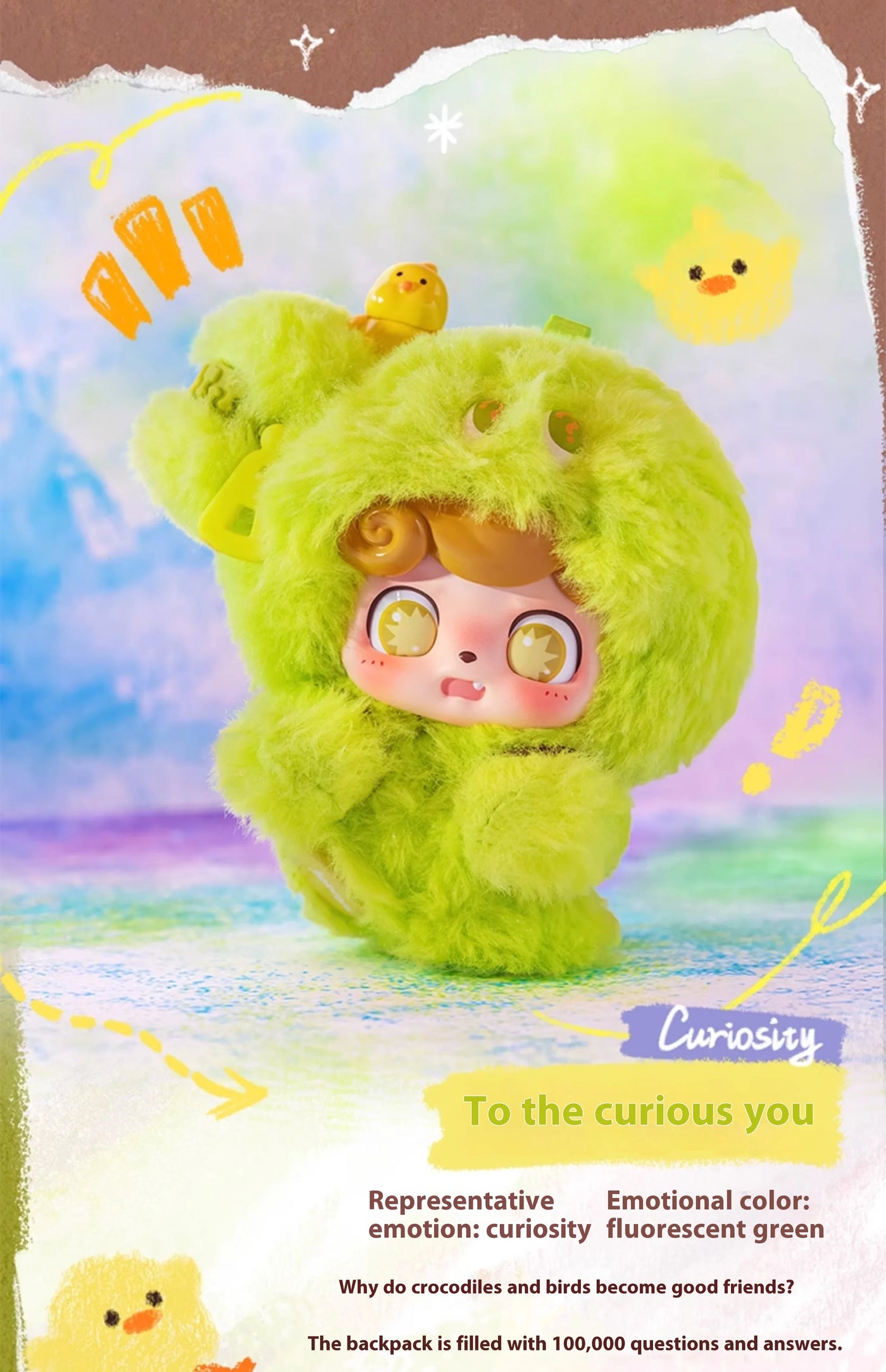 Original Q Kid Qbao Emotional Hairy Monsters Series Plush Blind Box Lovely Vinyl Doll Mystery Box Fuffy Pendant Trendy Xmas Gift