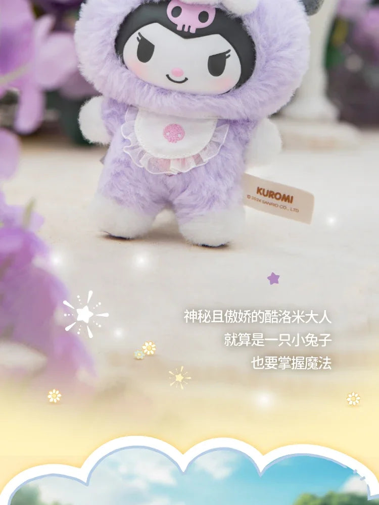 Toptoy Sanrio Family Elf Rabbit Baby Series Plush Vinyl Blind Box Kuromi Cinnamoroll Hello Kitty Figurine Girl Cute New YearGift