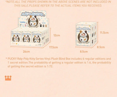 Original PUCKY Roly-Poly Kitty Series-Vinyl Plush Blind Box Guess Bag Original Toys Doll Cute Action Anime Ornaments Collection