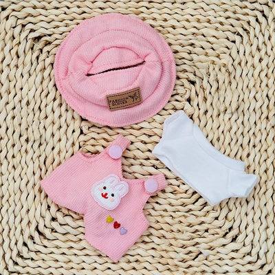 Labubu – ensemble de poupée à la mode, chemise blanche mignonne, chapeau,  accessoire cadeau pour poupée de 17cm