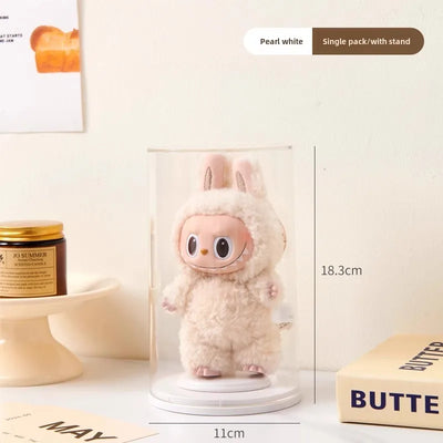 Labubu Pendant Display Box Rotating Transparent Labubu Doll Handmade Blind Box Storage Display Stand Decorative Ornament Gifts