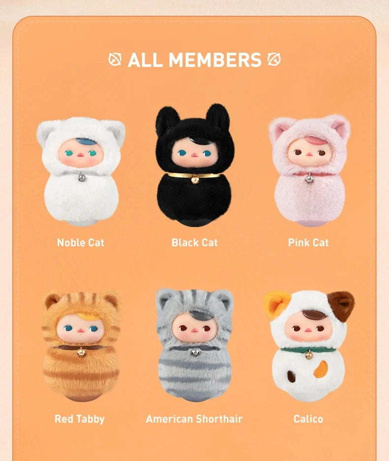 Original PUCKY Roly-Poly Kitty Series-Vinyl Plush Blind Box Guess Bag Original Toys Doll Cute Action Anime Ornaments Collection