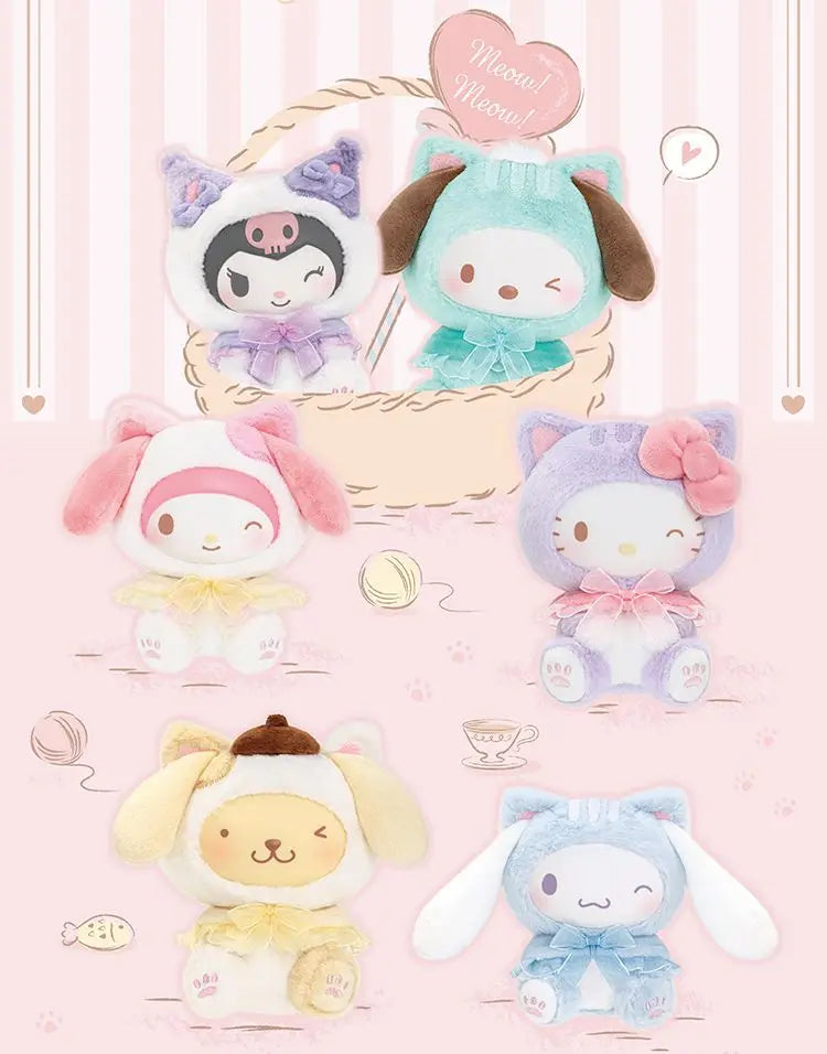 Original Toptoy Sanrio Characters Play With Kittens Series Plush Pendant Blind Box Plush Doll Trendy Toys Cute Birthday Gift