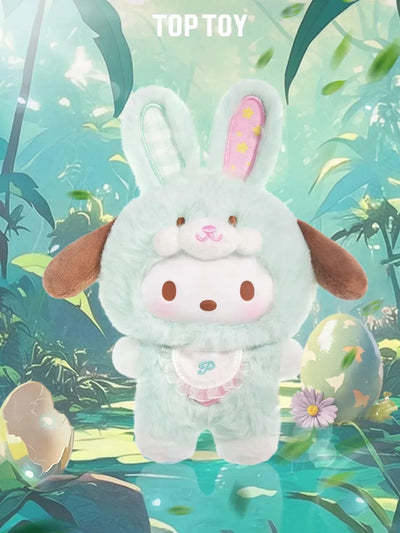 Toptoy Sanrio Family Elf Rabbit Baby Series Plush Vinyl Blind Box Kuromi Cinnamoroll Hello Kitty Figurine Girl Cute New YearGift