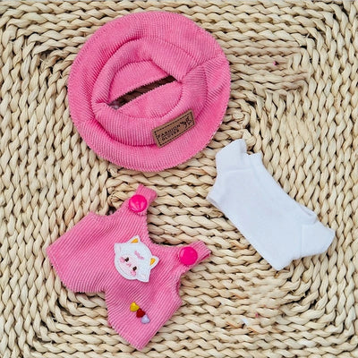Labubu – ensemble de poupée à la mode, chemise blanche mignonne, chapeau,  accessoire cadeau pour poupée de 17cm