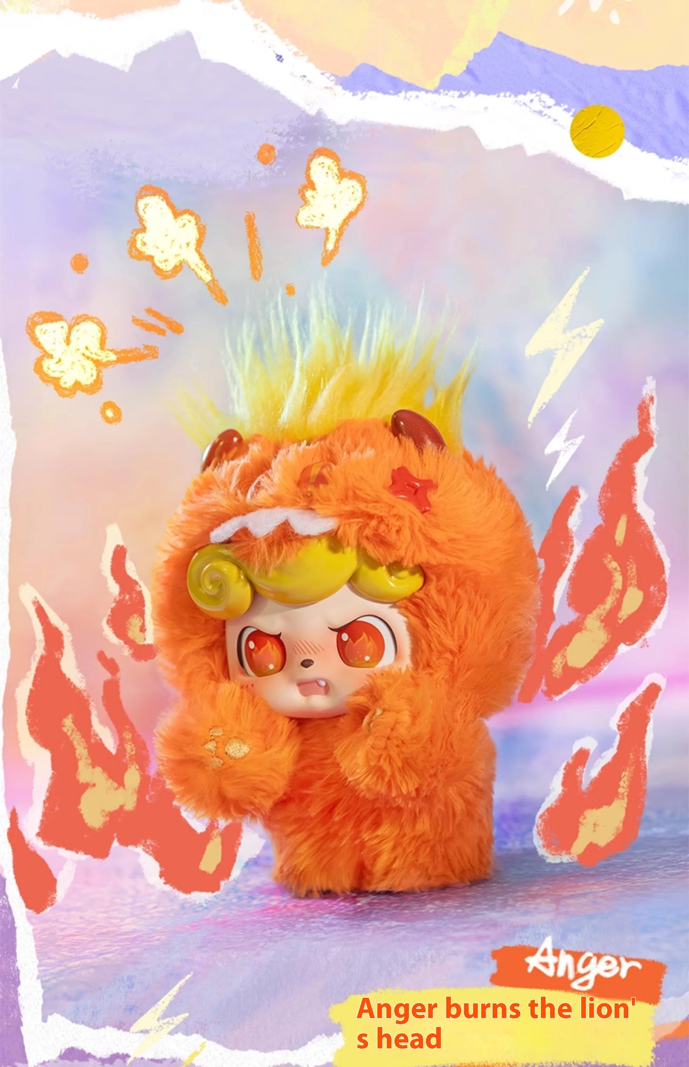 Original Q Kid Qbao Emotional Hairy Monsters Series Plush Blind Box Lovely Vinyl Doll Mystery Box Fuffy Pendant Trendy Xmas Gift