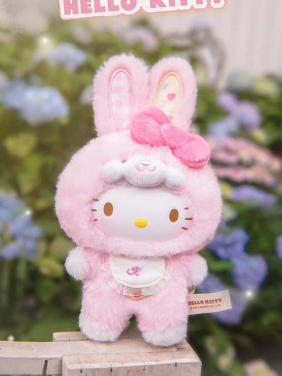 Toptoy Sanrio Family Elf Rabbit Baby Series Plush Vinyl Blind Box Kuromi Cinnamoroll Hello Kitty Figurine Girl Cute New YearGift
