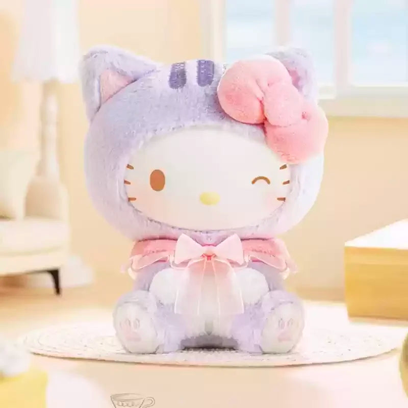 Sanrio Teasing Cat Series Blind Box Vinyl Plush Trendy Cute Girl Pendant Toy Collectible Authentic New