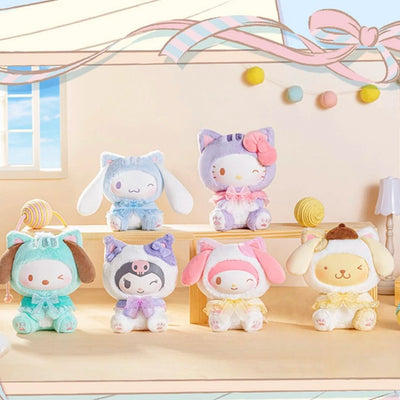 Sanrio Teasing Cat Series Blind Box Vinyl Plush Trendy Cute Girl Pendant Toy Collectible Authentic New