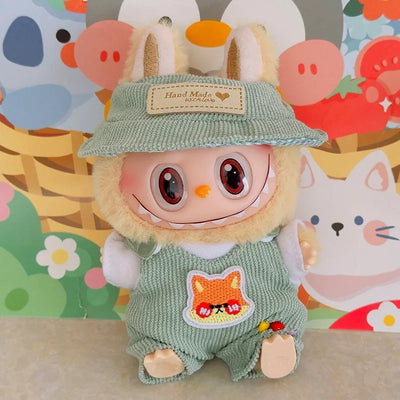 Labubu – ensemble de poupée à la mode, chemise blanche mignonne, chapeau,  accessoire cadeau pour poupée de 17cm