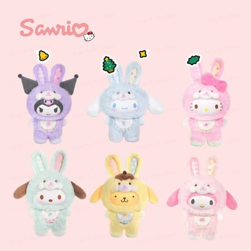 Genuine Sanrio Cartoon Elf Rabbit Series Blind Box Kuromi / Hello Kitty 3 Generations Vinyl Doll Children'S Toys Christmas Gifts