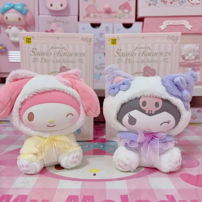 Sanrio Teasing Cat Series Blind Box Vinyl Plush Trendy Cute Girl Pendant Toy Collectible Authentic New