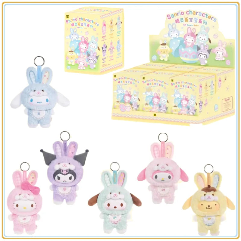 Genuine Sanrio Cartoon Elf Rabbit Series Blind Box Kuromi / Hello Kitty 3 Generations Vinyl Doll Children'S Toys Christmas Gifts