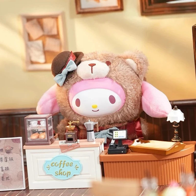 MIniso Sanrio British Afternoon Tea Series Blind Box Kawaii Hello Kitty Plush Doll Vinyl Model Ornament Toys Birthday Gift