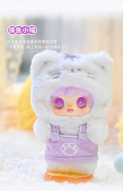 Yooki V12 Meow Summer Party Series Vinyl Plush Doll Blind Box Cute Kitty Doll Trendy Toys Room Decor Ornament Bag Pendant Gifts