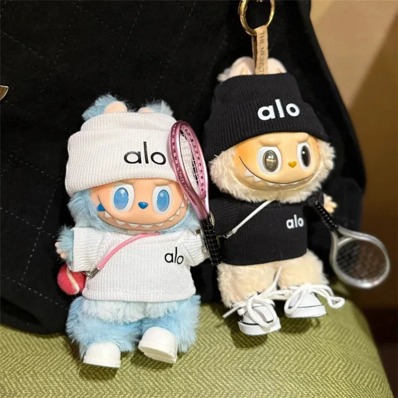 15 17cm For Labubu Mini Doll DIY Clothing With Tennis Sports Set Sweater Knitted Clothes Labubu Pendant Accessories Clothing
