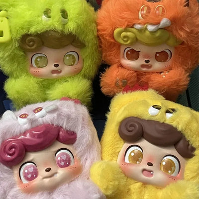 Blind Box Q Kid Emotional Hairy Monsters Series Cute Plush Doll Ornament Cartoon Backpack Pendant Keychain Mystery Box Toy Gift