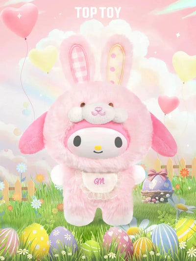 Toptoy Sanrio Family Elf Rabbit Baby Series Plush Vinyl Blind Box Kuromi Cinnamoroll Hello Kitty Figurine Girl Cute New YearGift
