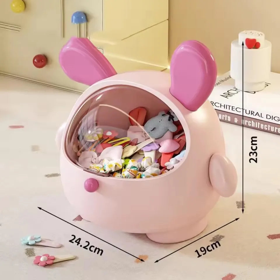 Labubu  New Multifunctional Desktop Storage Box Rabbit with Lid Stationary Storage Dustproof High-capacity Hair Accessories
