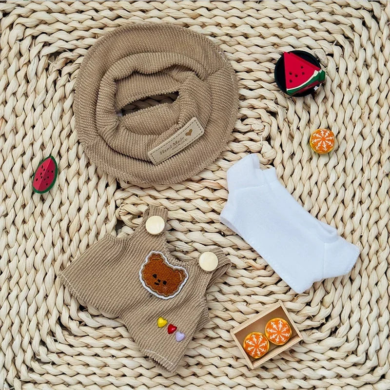 Labubu – ensemble de poupée à la mode, chemise blanche mignonne, chapeau,  accessoire cadeau pour poupée de 17cm