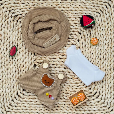 Labubu – ensemble de poupée à la mode, chemise blanche mignonne, chapeau,  accessoire cadeau pour poupée de 17cm