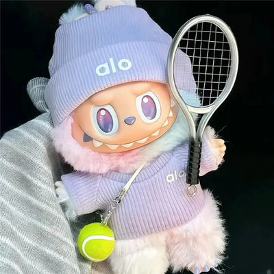 15 17cm For Labubu Mini Doll DIY Clothing With Tennis Sports Set Sweater Knitted Clothes Labubu Pendant Accessories Clothing