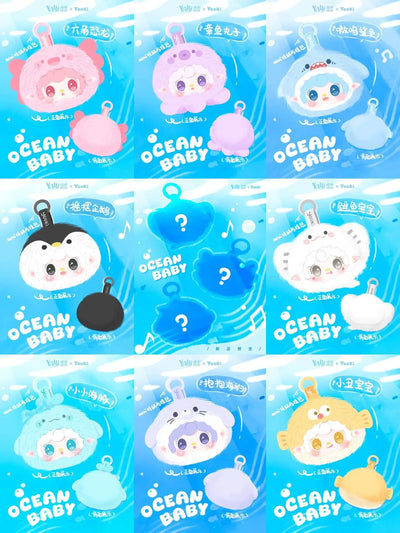 Yooki V6 Ocean Baby Series Blind Box Vinyl Pendant Plush Doll Bag Decoration Keychain Collect Toys Mystery Box Kid Birthday Gift