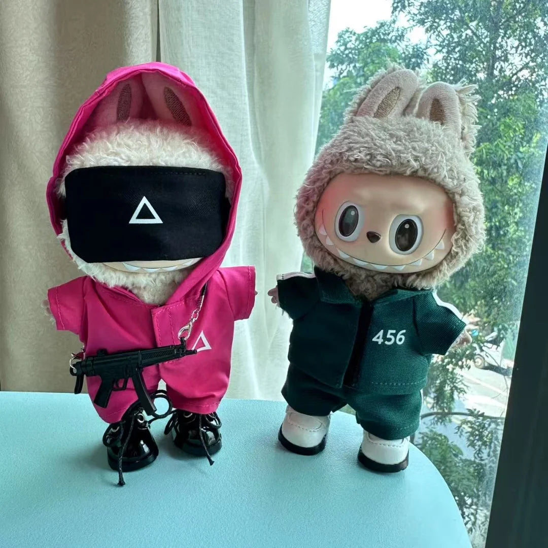 Clothing For Labubu 3.0 Funny S Q Game Serie Doll Clothes Casual Outfits Accessories Participants Organizer Commando Mp5