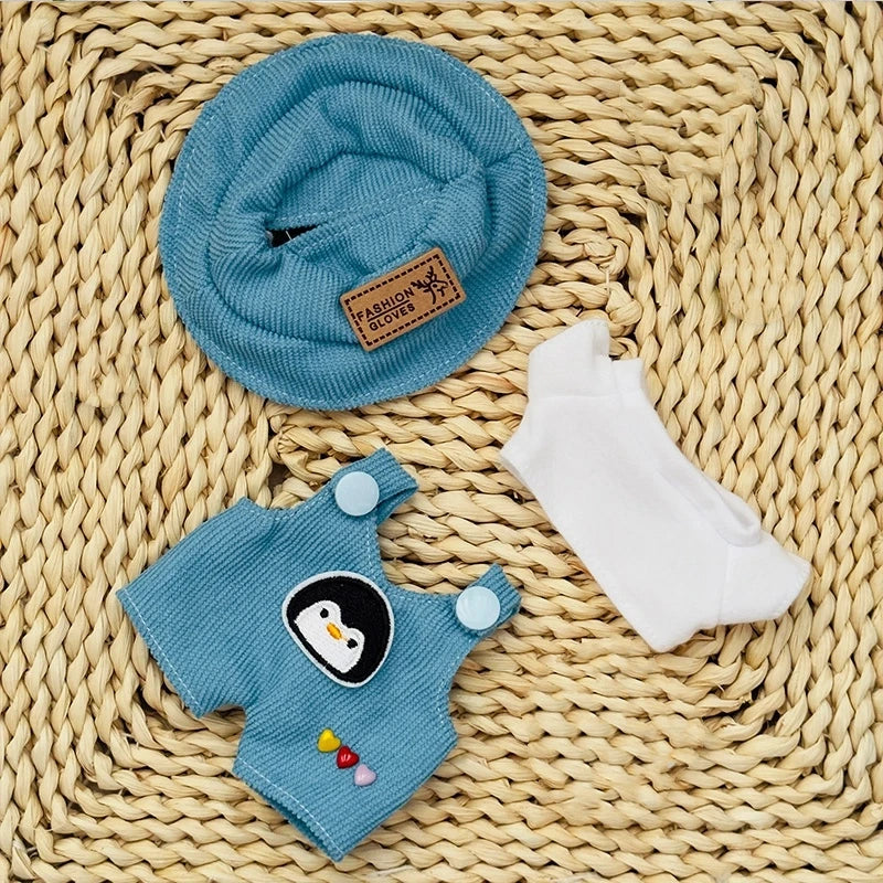 Labubu – ensemble de poupée à la mode, chemise blanche mignonne, chapeau,  accessoire cadeau pour poupée de 17cm