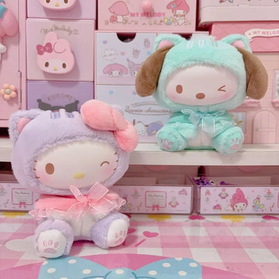 Sanrio Teasing Cat Series Blind Box Vinyl Plush Trendy Cute Girl Pendant Toy Collectible Authentic New