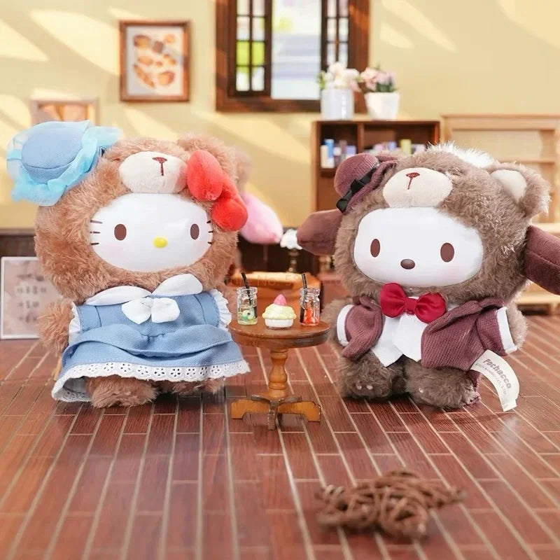 MIniso Sanrio British Afternoon Tea Series Blind Box Kawaii Hello Kitty Plush Doll Vinyl Model Ornament Toys Birthday Gift