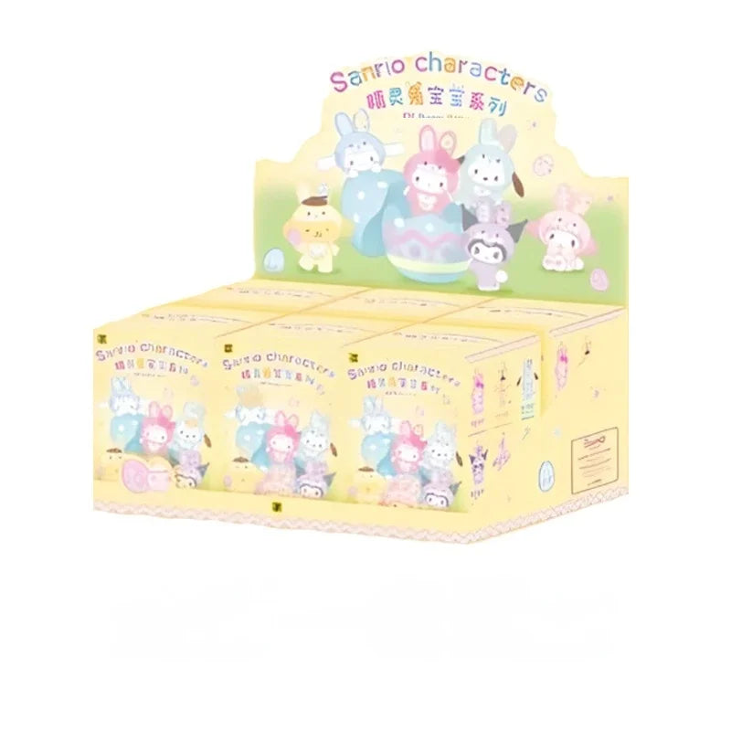 Toptoy Sanrio Family Elf Rabbit Baby Series Plush Vinyl Blind Box Kuromi Cinnamoroll Hello Kitty Figurine Girl Cute New YearGift