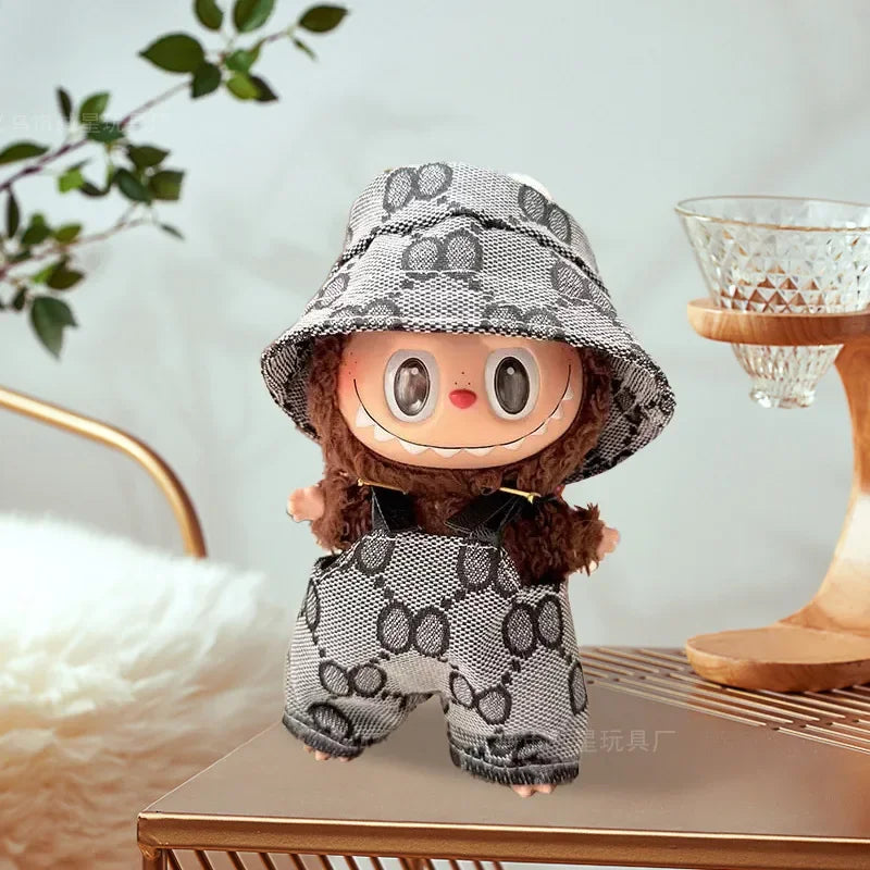 Labubu V3 Ubranka dla Lalki DIY Akcesoria do Makaroników Siedzącego na Impr Rybacki Ogrodniczki i Spodnie Garnitur Lalka Labbubu