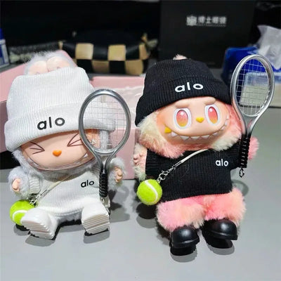 15 17cm For Labubu Mini Doll DIY Clothing With Tennis Sports Set Sweater Knitted Clothes Labubu Pendant Accessories Clothing