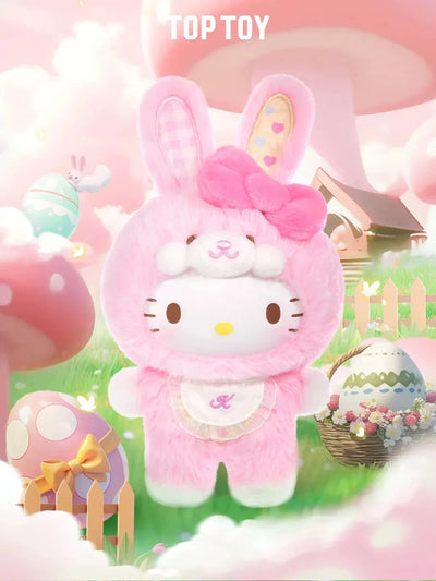 Toptoy Sanrio Family Elf Rabbit Baby Series Plush Vinyl Blind Box Kuromi Cinnamoroll Hello Kitty Figurine Girl Cute New YearGift