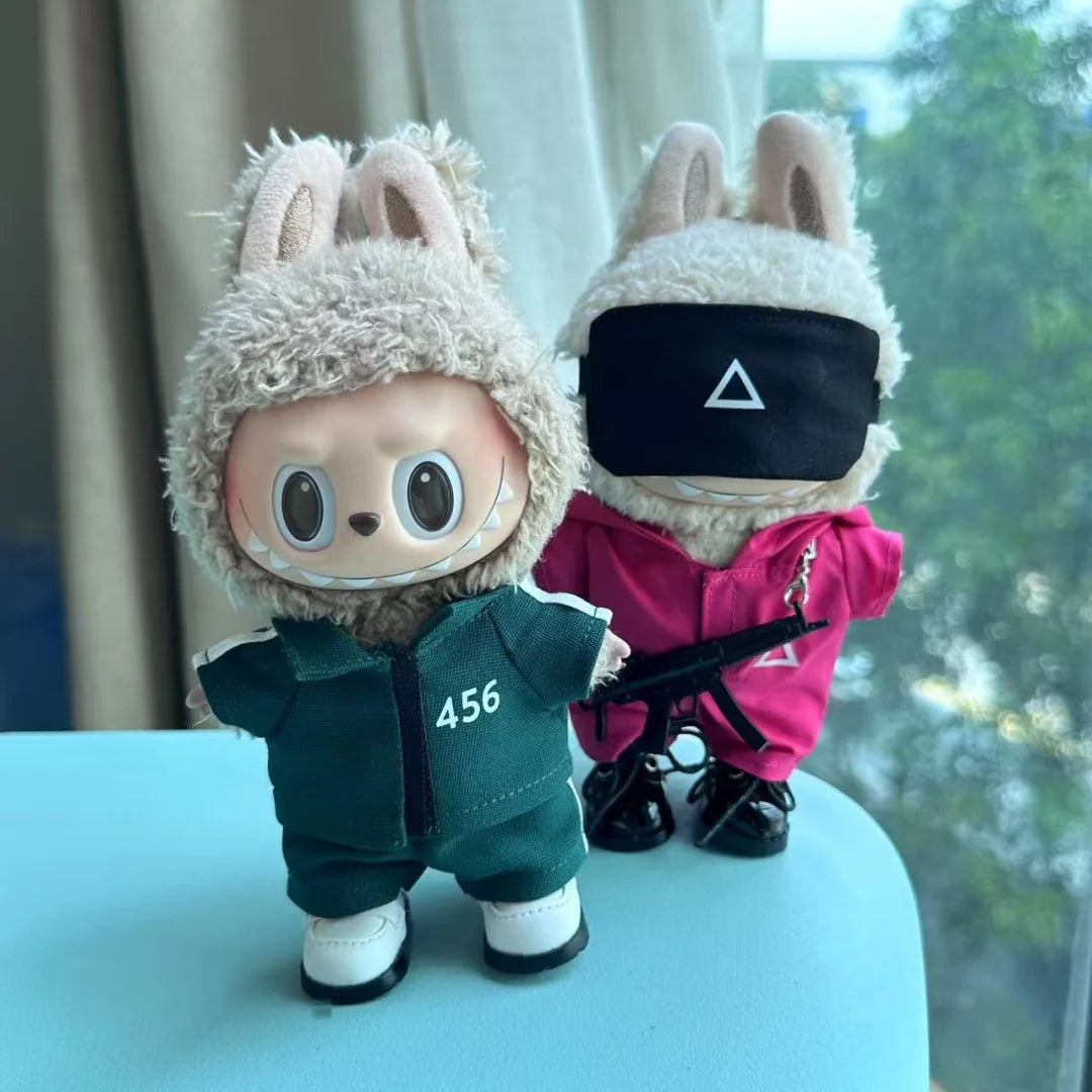Clothing For Labubu 3.0 Funny S Q Game Serie Doll Clothes Casual Outfits Accessories Participants Organizer Commando Mp5