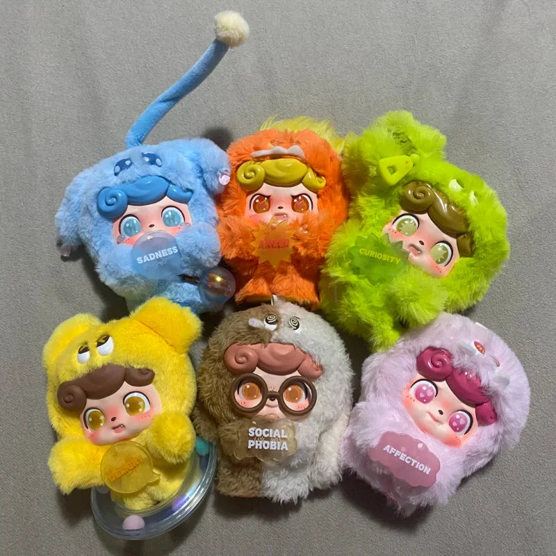 Original Q Kid Qbao Emotional Hairy Monsters Series Plush Blind Box Lovely Vinyl Doll Mystery Box Fuffy Pendant Trendy Xmas Gift