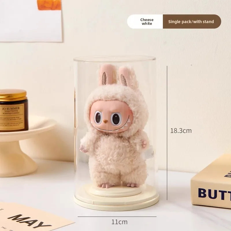 Labubu Pendant Display Box Rotating Transparent Labubu Doll Handmade Blind Box Storage Display Stand Decorative Ornament Gifts